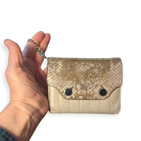 rag & bone Handbags - Vintage Rag & Bone wristlet wallet snakeskin leather quilted chain snap wallet